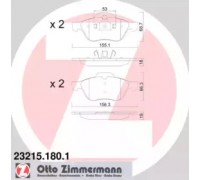 Комплект тормозных колодок, дисковый тормоз ZIMMERMANN 23215.180.1 232151801 ZIMMERMANN - купить в магазине запчастей по Украине