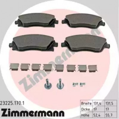 Комплект тормозных колодок, дисковый тормоз 232251701 ZIMMERMANN - купить в магазине запчастей по Украине