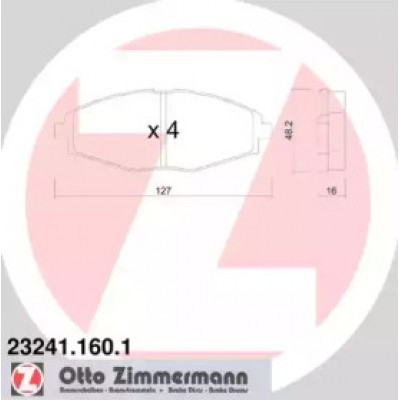 Комплект тормозных колодок, дисковый тормоз 232411601 ZIMMERMANN - купить в магазине запчастей по Украине