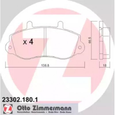 Комплект тормозных колодок, дисковый тормоз 233021801 ZIMMERMANN - купить в магазине запчастей по Украине