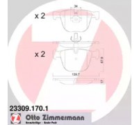Комплект тормозных колодок, дисковый тормоз ZIMMERMANN 23309.170.1 233091701 ZIMMERMANN - купить в магазине запчастей по Украине