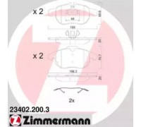 Комплект тормозных колодок, дисковый тормоз ZIMMERMANN 23402.200.3 234022003 ZIMMERMANN - купить в магазине запчастей по Украине