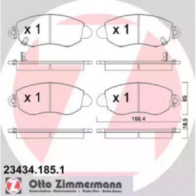 Комплект тормозных колодок, дисковый тормоз 234341851 ZIMMERMANN - купить в магазине запчастей по Украине