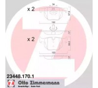 Комплект тормозных колодок, дисковый тормоз ZIMMERMANN 23448.170.1 234481701 ZIMMERMANN - купить в магазине запчастей по Украине