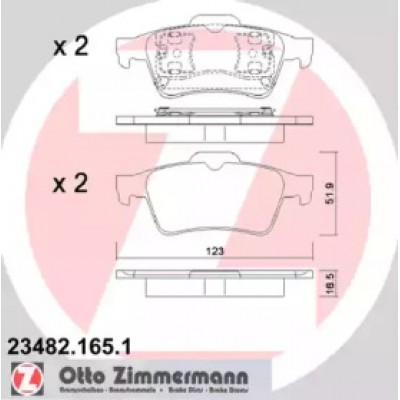 Комплект тормозных колодок, дисковый тормоз 234821651 ZIMMERMANN - купить в магазине запчастей по Украине
