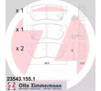 Комплект тормозных колодок, дисковый тормоз ZIMMERMANN 23543.155.1 235431551 ZIMMERMANN - купити в магазині запчастин по Україні