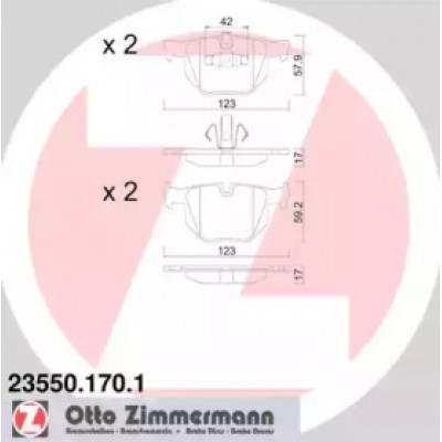 Комплект тормозных колодок, дисковый тормоз 235501701 ZIMMERMANN - купить в магазине запчастей по Украине