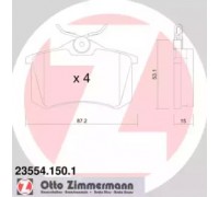 Комплект тормозных колодок, дисковый тормоз ZIMMERMANN 23554.150.1 235541501 ZIMMERMANN - купить в магазине запчастей по Украине