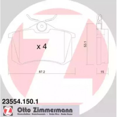Комплект тормозных колодок, дисковый тормоз 235541501 ZIMMERMANN - купить в магазине запчастей по Украине