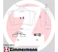 Комплект тормозных колодок, дисковый тормоз ZIMMERMANN 23554.170.3 235541703 ZIMMERMANN - купить в магазине запчастей по Украине
