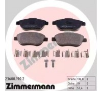 Комплект тормозных колодок, дисковый тормоз ZIMMERMANN 23600.190.2 236001902 ZIMMERMANN - купить в магазине запчастей по Украине