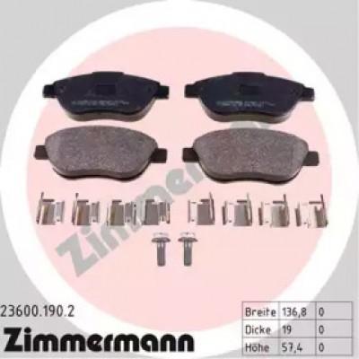 Комплект тормозных колодок, дисковый тормоз 236001902 ZIMMERMANN - купить в магазине запчастей по Украине