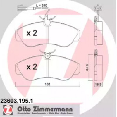 Комплект тормозных колодок, дисковый тормоз 236031951 ZIMMERMANN - купить в магазине запчастей по Украине
