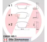 Комплект тормозных колодок, дисковый тормоз ZIMMERMANN 23620.165.1 236201651 ZIMMERMANN - купити в магазині запчастин по Україні