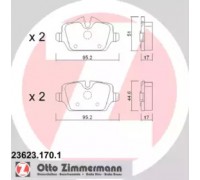 Комплект тормозных колодок, дисковый тормоз ZIMMERMANN 23623.170.1 236231701 ZIMMERMANN - купить в магазине запчастей по Украине