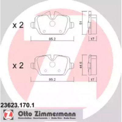 Комплект тормозных колодок, дисковый тормоз 236231701 ZIMMERMANN - купить в магазине запчастей по Украине