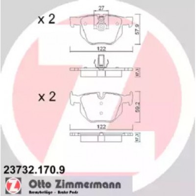 Комплект тормозных колодок, дисковый тормоз 237321709 ZIMMERMANN - купить в магазине запчастей по Украине