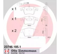 Комплект тормозных колодок, дисковый тормоз ZIMMERMANN 23746.185.1 237461851 ZIMMERMANN - купить в магазине запчастей по Украине