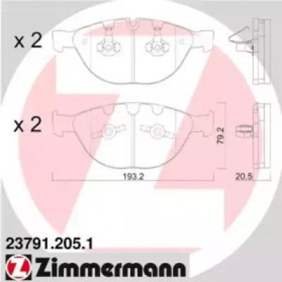 Комплект тормозных колодок, дисковый тормоз 237912051 ZIMMERMANN - купить в магазине запчастей по Украине
