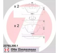 Комплект тормозных колодок, дисковый тормоз ZIMMERMANN 23793.200.1 237932001 ZIMMERMANN - купить в магазине запчастей по Украине