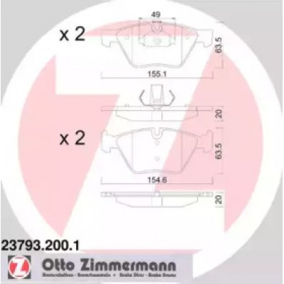 Комплект тормозных колодок, дисковый тормоз 237932001 ZIMMERMANN - купить в магазине запчастей по Украине