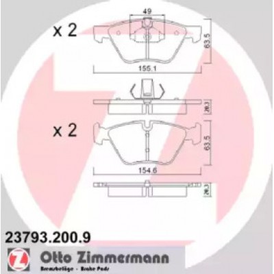 Комплект тормозных колодок, дисковый тормоз 237932009 ZIMMERMANN - купить в магазине запчастей по Украине