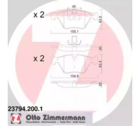 Комплект тормозных колодок, дисковый тормоз ZIMMERMANN 23794.200.1 237942001 ZIMMERMANN - купить в магазине запчастей по Украине