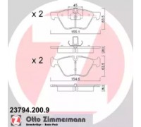 Комплект тормозных колодок, дисковый тормоз ZIMMERMANN 23794.200.9 237942009 ZIMMERMANN - купить в магазине запчастей по Украине