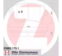 Комплект тормозных колодок, дисковый тормоз ZIMMERMANN 23882.175.1 238821751 ZIMMERMANN - купить в магазине запчастей по Украине