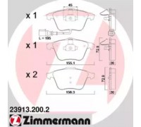 Комплект тормозных колодок, дисковый тормоз ZIMMERMANN 23913.200.2 239132002 ZIMMERMANN - купить в магазине запчастей по Украине