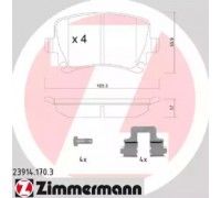 Комплект тормозных колодок, дисковый тормоз ZIMMERMANN 23914.170.3 239141703 ZIMMERMANN - купить в магазине запчастей по Украине