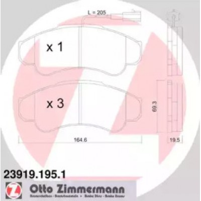 Комплект тормозных колодок, дисковый тормоз 239191951 ZIMMERMANN - купить в магазине запчастей по Украине