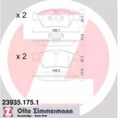 Комплект тормозных колодок, дисковый тормоз 239351751 ZIMMERMANN - купить в магазине запчастей по Украине