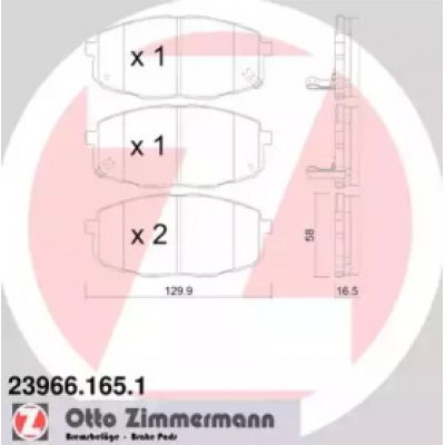 Комплект тормозных колодок, дисковый тормоз 239661651 ZIMMERMANN - купить в магазине запчастей по Украине
