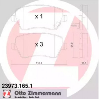 Комплект тормозных колодок, дисковый тормоз 239731651 ZIMMERMANN - купить в магазине запчастей по Украине