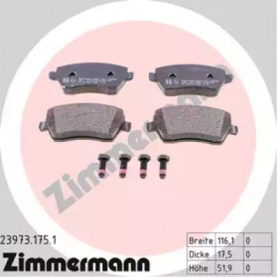 Комплект тормозных колодок, дисковый тормоз 239731751 ZIMMERMANN - купити в магазині запчастин по Україні