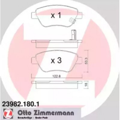 Комплект тормозных колодок, дисковый тормоз 239821801 ZIMMERMANN - купить в магазине запчастей по Украине