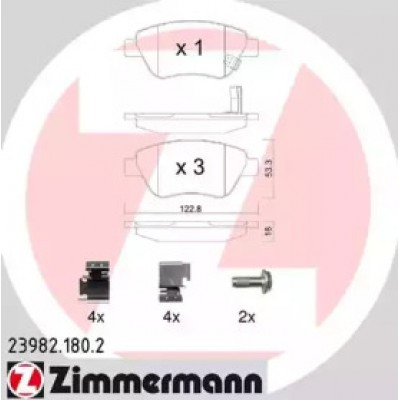 Комплект тормозных колодок, дисковый тормоз 239821802 ZIMMERMANN - купить в магазине запчастей по Украине