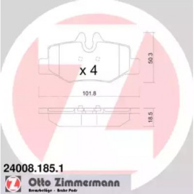 Комплект тормозных колодок, дисковый тормоз 240081851 ZIMMERMANN - купить в магазине запчастей по Украине