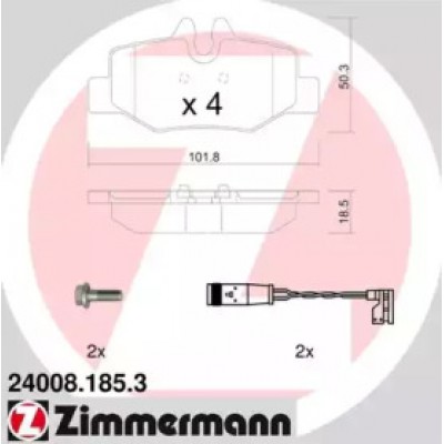 Комплект тормозных колодок, дисковый тормоз 240081853 ZIMMERMANN - купить в магазине запчастей по Украине