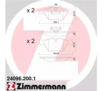Комплект тормозных колодок, дисковый тормоз ZIMMERMANN 24096.200.1 240962001 ZIMMERMANN - купить в магазине запчастей по Украине