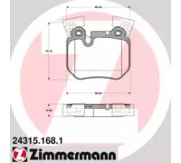 Комплект тормозных колодок, дисковый тормоз ZIMMERMANN 24315.168.1 243151681 ZIMMERMANN - купить в магазине запчастей по Украине