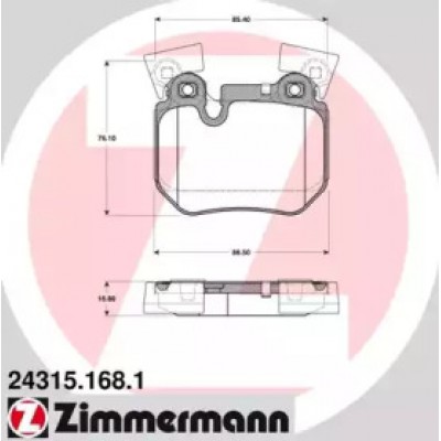 Комплект тормозных колодок, дисковый тормоз 243151681 ZIMMERMANN - купить в магазине запчастей по Украине