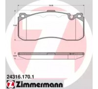 Комплект тормозных колодок, дисковый тормоз ZIMMERMANN 24316.170.1 243161701 ZIMMERMANN - купить в магазине запчастей по Украине