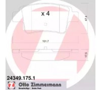Комплект тормозных колодок, дисковый тормоз ZIMMERMANN 24349.175.1 243491751 ZIMMERMANN - купить в магазине запчастей по Украине