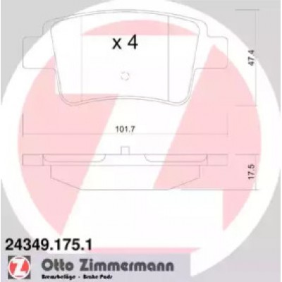 Комплект тормозных колодок, дисковый тормоз 243491751 ZIMMERMANN - купить в магазине запчастей по Украине
