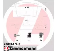 Комплект тормозных колодок, дисковый тормоз ZIMMERMANN 24349.175.2 243491752 ZIMMERMANN - купить в магазине запчастей по Украине