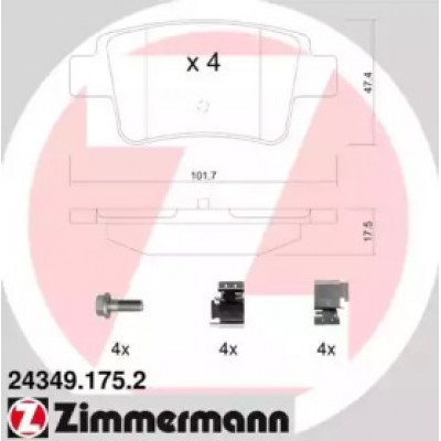 Комплект тормозных колодок, дисковый тормоз 243491752 ZIMMERMANN - купить в магазине запчастей по Украине