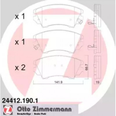 Комплект тормозных колодок, дисковый тормоз 244121901 ZIMMERMANN - купить в магазине запчастей по Украине