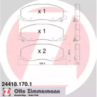 Комплект тормозных колодок, дисковый тормоз 244181701 ZIMMERMANN - купить в магазине запчастей по Украине